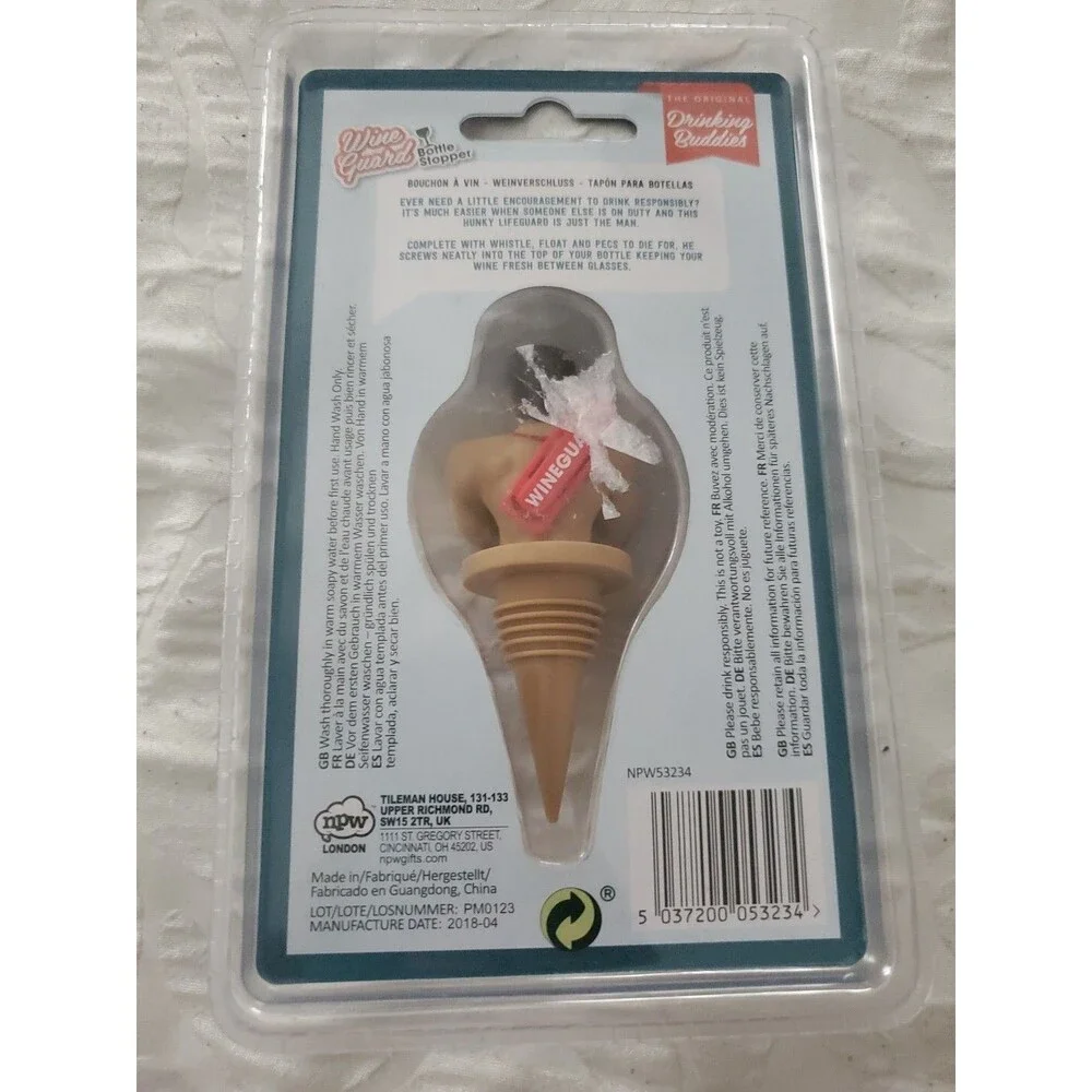 Wine Guard Bottle Stopper Drinking Buddies New in Package Cool Fun Bottle Stop Y